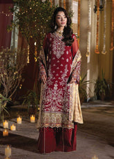 Shagun By Imrozia Premium Embroidered Chiffon 3 Piece Unstitched Suit IM25S D-M-109 HOORAIN